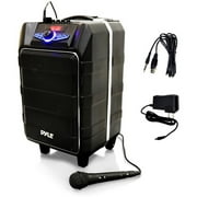 BT Active PA Speaker System - Portable Stereo Loudspeaker, Karaoke Microphone Talkover, MP3/USB/Micro SD/FM Radio