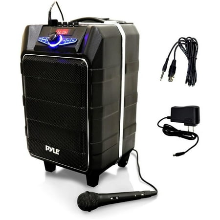 BT Active PA Speaker System - Portable Stereo Loudspeaker, Karaoke Microphone Talkover, MP3/USB/Micro SD/FM Radio