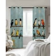 thumbnail image 4 of Colorful Birds Blackout Curtains for Bedroom Living Room Darkening Curtains 54 Inch Long Spring Animal Modernism Painting Art Short Curtain for Small Window Treatment Grommet Drapes 42"x54"x2, 4 of 9