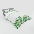 thumbnail image 3 of Cactus Duvet Cover Set, Mexico Style Romantic Tender Blossoms and Barren Heath Natural Vegetation, Bedding Set with Shams and Fitted Sheet, 3 Sizes, by Ambesonne, 3 of 3