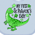 thumbnail image 4 of Inktastic My 1st St. Patrick's Day Green Dinosaur Boys or Girls Baby Bib, 4 of 4