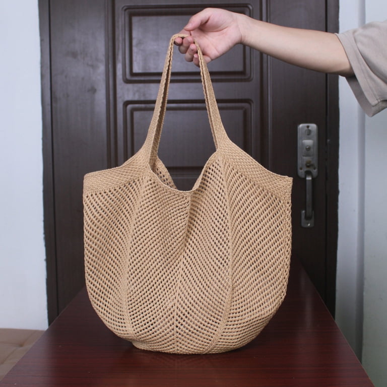 Brown Knit Tote Bag Tessa Tote Knitting Pattern and Video main image 4