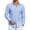 Blue, variant on Summer Men Casual Cotton and Linen Button Up Shirt Cuban Guayabera Shirt Long Sleeved Beach Top
