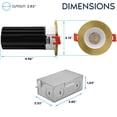 thumbnail image 4 of LUXRITE 2 In. LED Recessed Light, Round White & Brass Interchangeable Trim, 5CCT, 1000LM, 15W, CRI80, Dimmable, 4 of 7