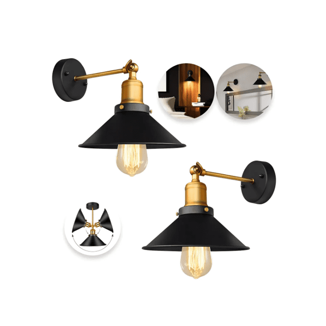 Kit 2 Lámparas Decorativas De Pared Int/ext. Vintage Retro