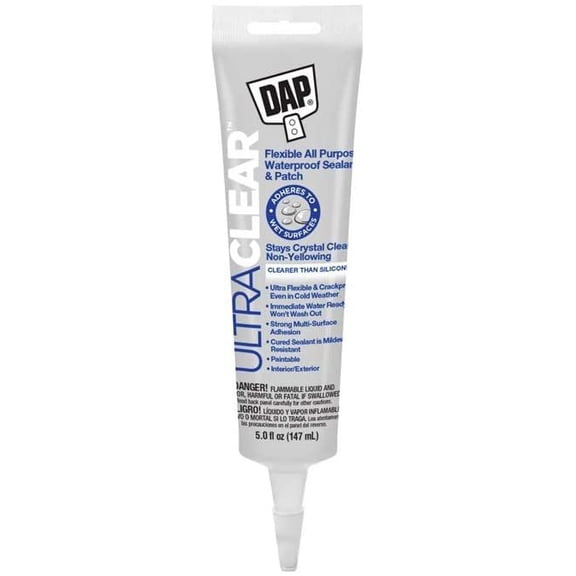 DAP 18387 Premium Elastomeric Flexible All Purpose Waterproof Sealant, Clear