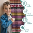 thumbnail image 3 of Blackout Kids Curtains,Purple Boho Tribal Stripes and Hearts Pattern Childrens Insulated Curtains Set Of 2,Bedroom Essentials,Toddler Room Decor 52x84in(132x213cm), 3 of 5