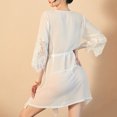 thumbnail image 5 of Celivon Chiffon Robes For Women Spring Summer Long Pajamas Smooth Sleepwear Chemise Nightgown Lace Robe Sexy, 5 of 6