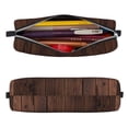 thumbnail image 2 of Yiaed Vintage Wood Print Leather Pencil Case - Leather Pen Pencil Holder - Elegant & Practical Pencil Pouch for Work & Office, 2 of 7