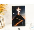 thumbnail image 3 of 24x16 inches Christian Cross LED Wall Art – Acrylic UV Printed Light Up Religious Picture with Remote Control, Illuminated Faith Wall Decor for Living Room and Prayer Room, 3 of 11