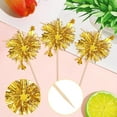 thumbnail image 3 of Scheam 25 Pcs Christmas Firework Cupcake Toppers Foil Tassel Cupcake Picks Sparkle Star Tinsel Cake Decorations Drink Cocktail Fruit Toothpick for Birthday Wedding New Year Party (Gold), 3 of 7