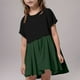 thumbnail image 2 of Odeerbi 5-14 Años Niñas Verano Patchwork Plisado Vestido Línea A Playa Boho Mini Sudadera Vestido Niños Color Sólido Manga Corta Vestido Tenis, 2 of 9