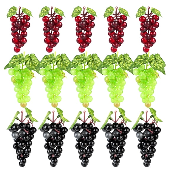 15 Bunches Artificial Grape Frosted Soft Faux Grape Cluster Artificial Fruit