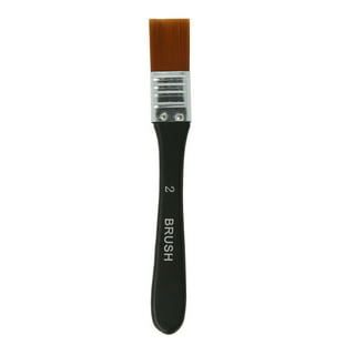 2 inch European Professional Flat Paint Brush - Natural Bristle Wooden  Handle - for Acrylic, Chalk, Oil, Watercolor, Gouache, Stain, Varnish, Wax  