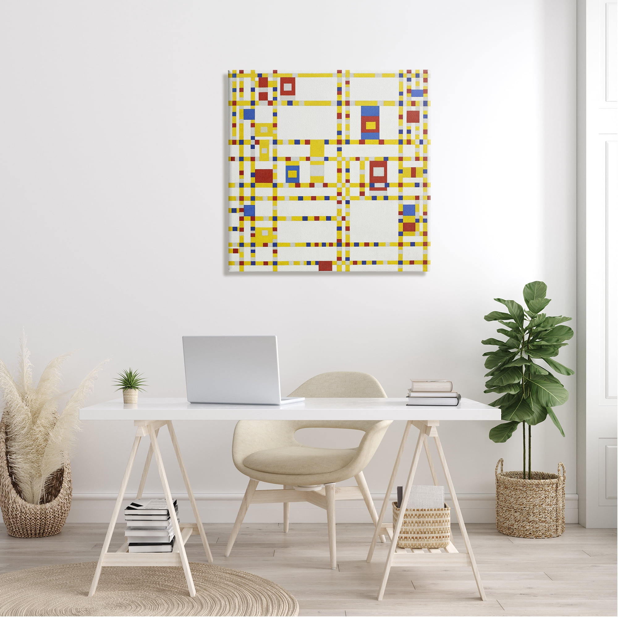 Stupell Industries Broadway Boogie Woogie Piet Mondrian Classic Abstract Painting Painting Gallery Wrapped Canvas Print Wall Art, Design by one1000paintings