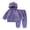 Purple, variant on Kids Toddler Boys Girls Winter Clothes Warm Fleece Hooded Pajamas Sleepwear 2 Piece Loungewear Set, Size 1-7 Years