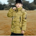 thumbnail image 2 of EnJoCho Youth Hooded Winter Parka Quilted Puffer Coat Boys Girls Fleec𝖾 Lined Insulated Thermal Windproof Snow Jacket 𝖶aterproof Warm Down Coat Kids Outerwear, 2 of 7