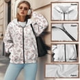 thumbnail image 7 of SCRAWLGOD Otter Strawberry White Women’s Full Zipper Comfortable Hoodies Streetwear Drawstring Cardigan Loose Fit Jacket for Shopping Work Office Party Exercise Travel, L, 7 of 7