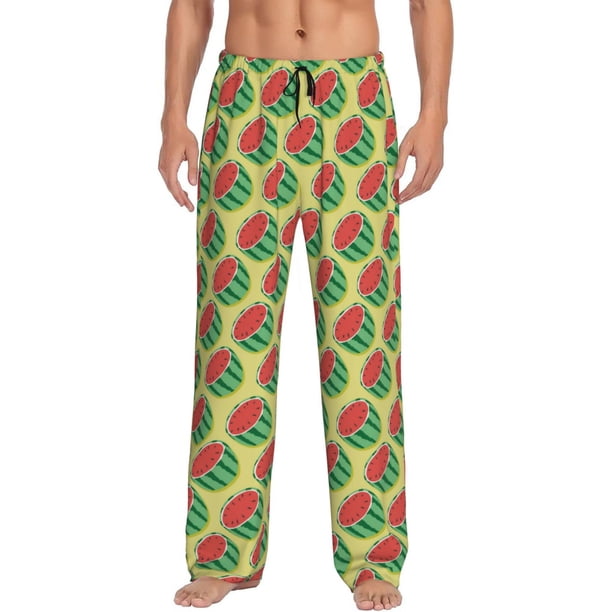 Balery Summer Watermelon Pantalones de pijama para hombre, pijama ultraligero, pantalón de descanso-XX-Large