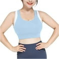 thumbnail image 5 of Mrat Women Training Bras Yoga Bra for Women Padded Push up Sports Bra Athletic Running Sports Bra Workout Bra Yoga Bralettes Plus Size Cropped Tank Tops S-133 Sky Blue 3XL, 5 of 6