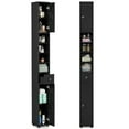 thumbnail image 1 of Gymax Tall Slim Bathroom Storage Cabinet Linen Tower w/Drawer Adjustable Shelves Black, 1 of 10