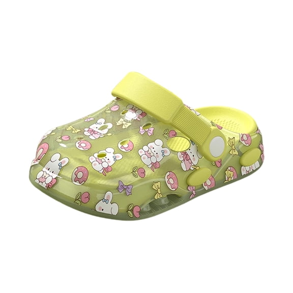 JAJAHO Bunny Print Kids Clogs For Girls Sandals Cute Cartoon On Garden Shoes Waterproof Summer Beach Pool Shower Slippers Versatile Shoes