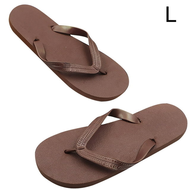 Sandalias planas Qarigey para mujer Punta abierta Pantuflas antideslizantes Playa Verano Color marrón