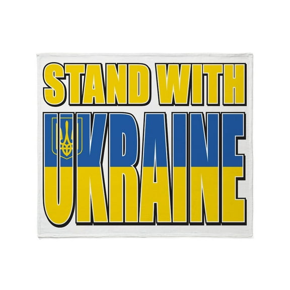 CafePress - Stand With Ukraine - Soft Fleece Throw Blanket, 50"x60" for All Ages