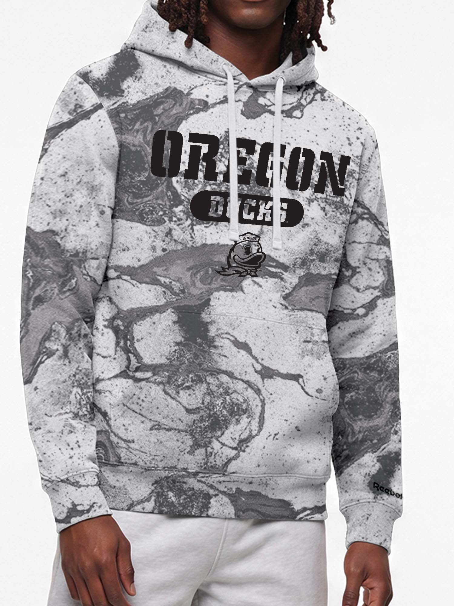 Oregon Ducks Reebok Mens All Over Print Hooded Sweatshirt