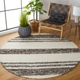 thumbnail image 2 of SAFAVIEH Natura Zyana Geometric Striped Area Rug, Black/Ivory, 6' x 6' Round, 2 of 8