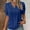 Blue, variant on Pincandy Fashion Women's Summer-Neck Short Sleeve Lace Solid Casual T-shirt Blouse Dressy Casual Henley V-Neck Summer Tops Pleated T-Shirts Loose Fit Tunic Blouses,Blue,S