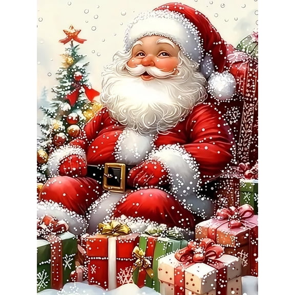 5D DIY Christmas Diamond Art Kits for Adults Beginners,Santa Claus Drill Diamond Dots Gem Art,Home Wall Decor 11.8x15.8inches.