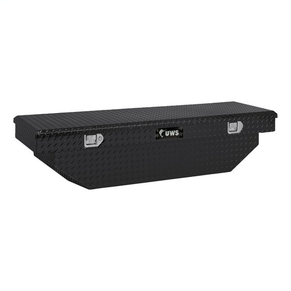 UWS EC10282 63-Inch Gloss Black Heavy-Wall Aluminum Angled Truck Tool Box, RigidCore Lid