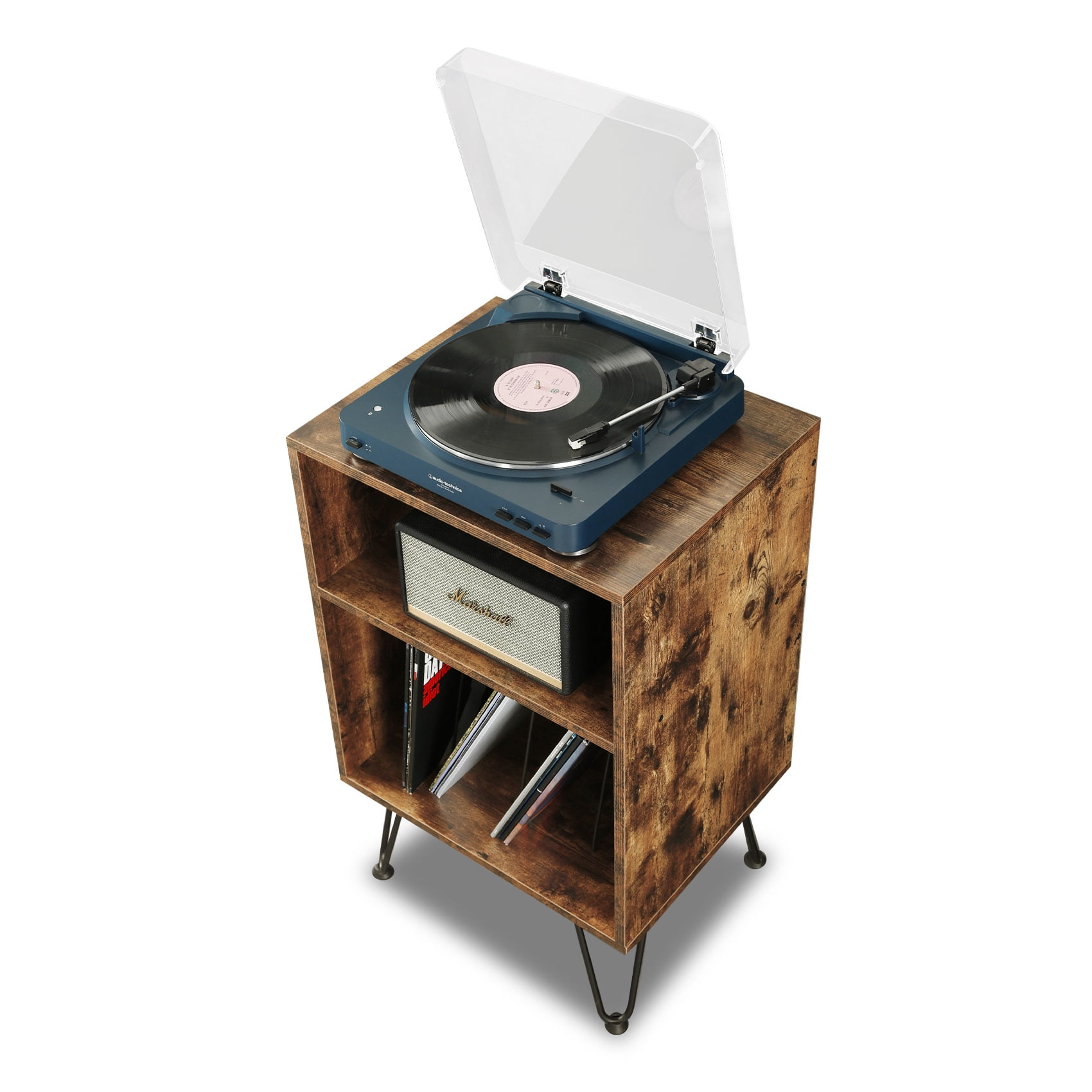 Buy TCHOMENY Record Player Stand with Charging Station & USB Ports