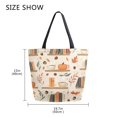 thumbnail image 5 of FORMRS Womens Canvas Tote Bag with Zipper Inner Pocket Shoulder Handbag, Fall Book Shelf, 5 of 7