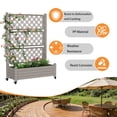 thumbnail image 4 of Fazzn Raised Garden Bed with Trellis, Large Outdoor Planter Trellis Box with Drainage Holes and Wheels for Climbing Plants.(Brown）, 4 of 5