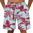 thumbnail image 2 of Bañadores con estampado de árbol de coco Hawaiano para hombre, Pantalones Cortos sueltos, elásticos, con cordones, transpirables, ropa de playa Fivean unisex, 2 of 2