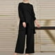 thumbnail image 2 of Conjunto de camisa musulmana de manga larga con solapa y pantalones anchos para mujer: traje informal holgado de color liso, 2 of 8