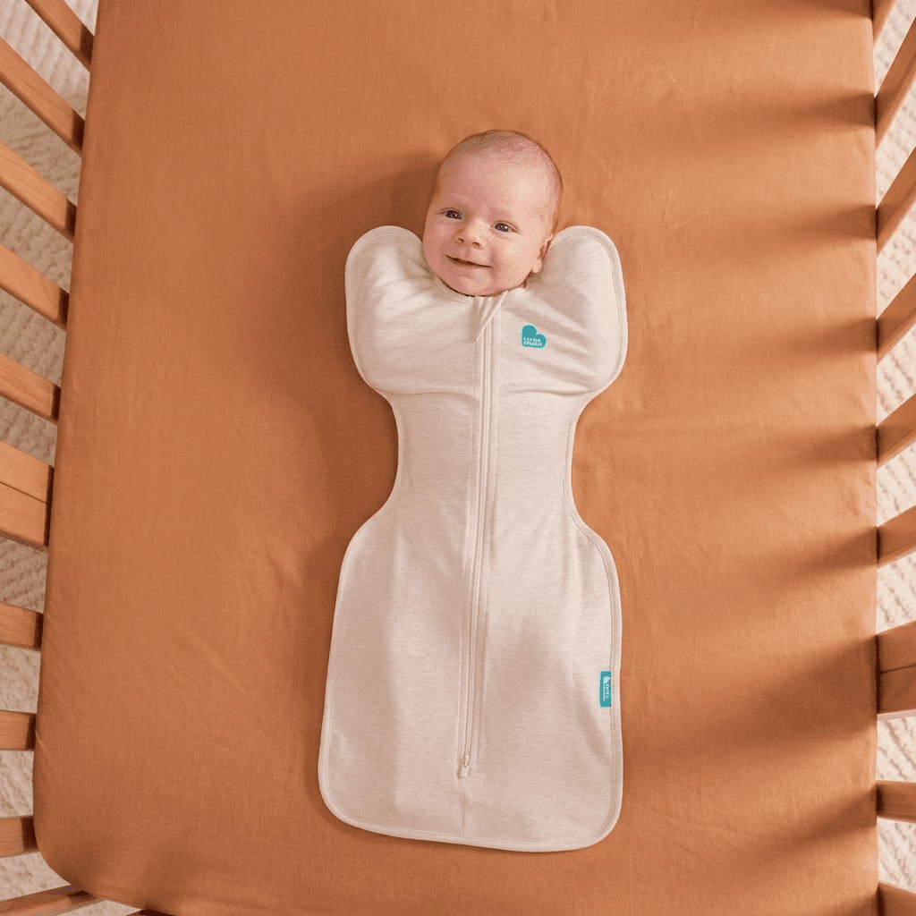 Love To Dream Swaddle Up Original Sleep Sack, 4-Way Stretch, Cotton Blend, 1.0 TOG, Straw Heather, Newborn