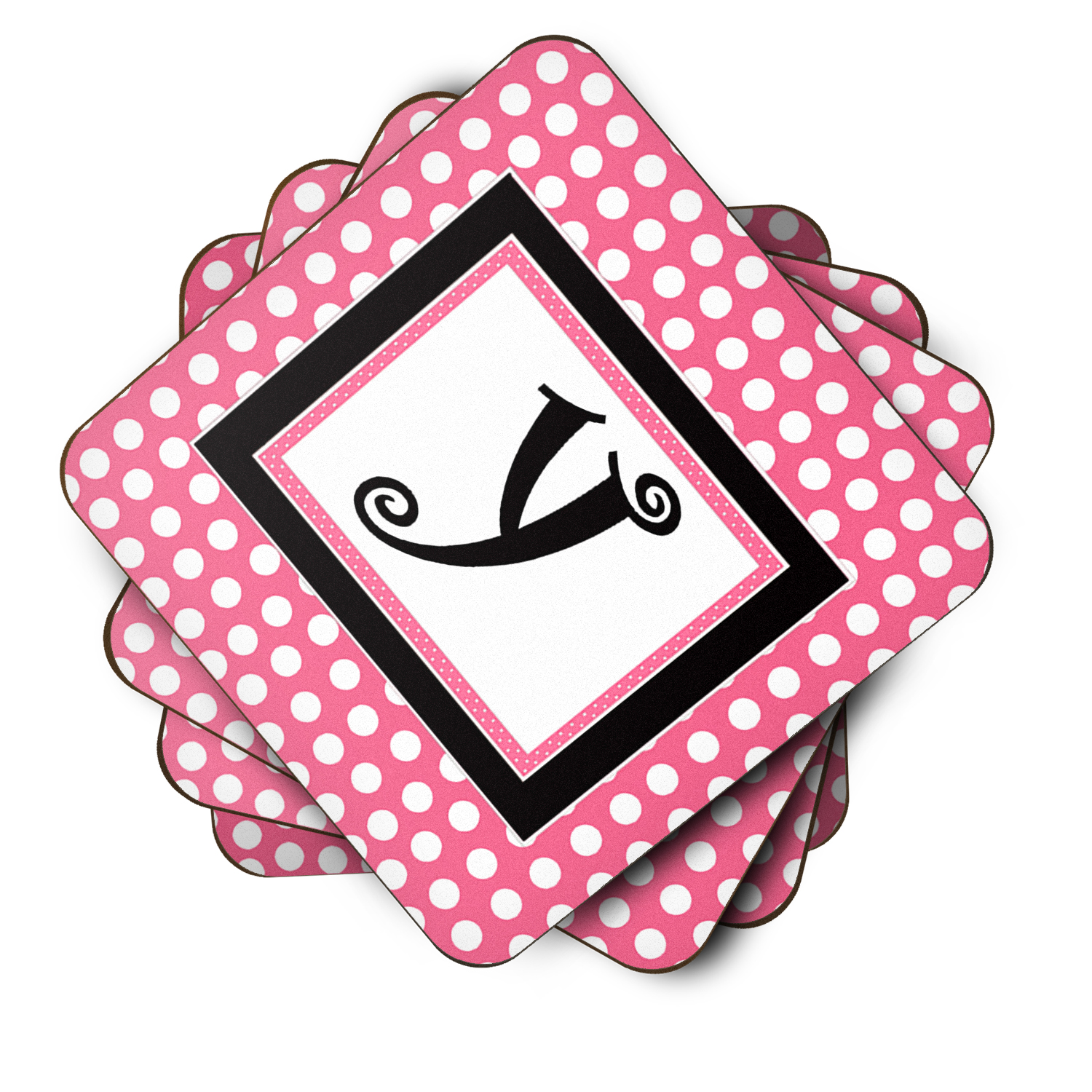 Carolines Treasures CJ1001-FC-Parent Set of 4 Monogram - Pink