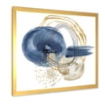thumbnail image 2 of Designart 'Abstract Black and Dark Blue Gold Underwater Life' Modern Framed Art Print, 2 of 4