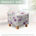 thumbnail image 3 of SCRAWLGOD Daisy Print Violet White Ottoman Cover Square Stretch Ottoman Slipcovers Soft Storage Foot Rest Cover with Elastic Bottom Footrest Stool Covers Protector, 3 of 7