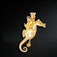 thumbnail image 7 of QQTDFG Penguin Ride Seahorse Pendant Brooches Pin Multicolor Enamel Crystal Party Pin-Purple, 7 of 7