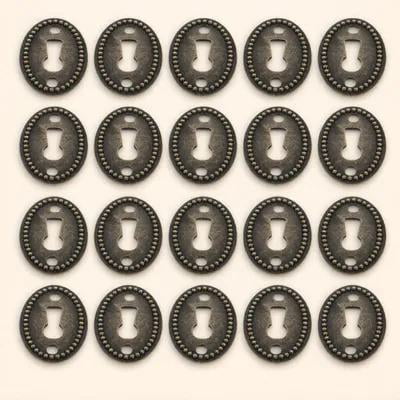 WEUVEB 20Pcs Antique Keyhole Plate Zinc Alloy Bronze for Furniture Enhancement Housewarming