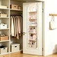 thumbnail image 5 of 6-Tier Over the Door Hanging Organizer with Visual Mesh Windows, Beige Fabric Closet Storage Bag with Hooks for Dorm, 11.8x5.9x63 in, 5 of 7