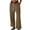 Brown, variant on WIZUTIZ Summer Pants for Women Thin Leisure Relaxed Fit Wide Leg Slacks Pants Elastic Spandex High Waist 7/8 Length Pants Solid Drawstring with Pockets Sweatpants for Lady Office Anniversary Brown