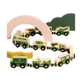 thumbnail image 7 of Wooden Military Vehicle Train Set for Kids, 12-Piece Army Car Collection Compatible with Major Railway Systems, 7 of 7