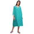 thumbnail image 2 of Moomaya Cotton Sleepwear For Ladies Printed Round Neck Button Placket Nightdress, 2 of 6