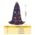 thumbnail image 2 of Honeii mushroom rainbow color Skull Print Poncho Cape, Cloak Coat, Snuggly Hooded Wearable Blanket, Hooded Cape For Teenagers,Halloween Costumes-Medium, 2 of 7