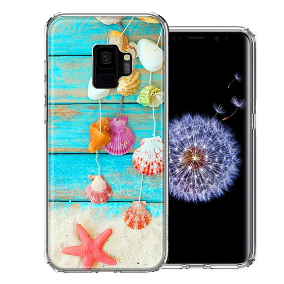 MUNDAZE For Samsung Galaxy S9 Seashell Wind chimes Design Double Layer Phone Case Cover